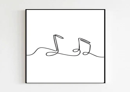 dessin artistique représentant des notes de musique